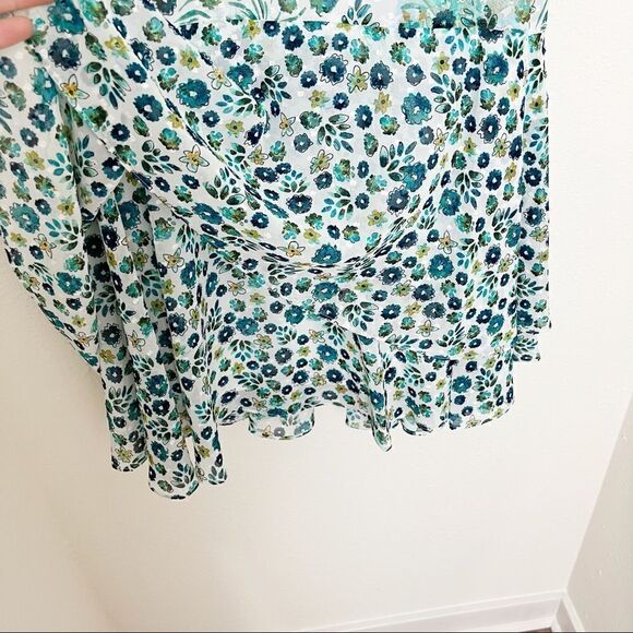 NWT Donna Morgan Floral Chiffon Turquoise Multi Dress - Picture 10 of 11